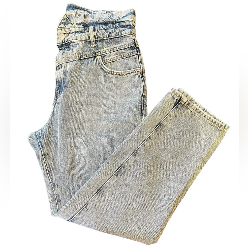 Mango High-Rise Light Wash Blue Jeans
